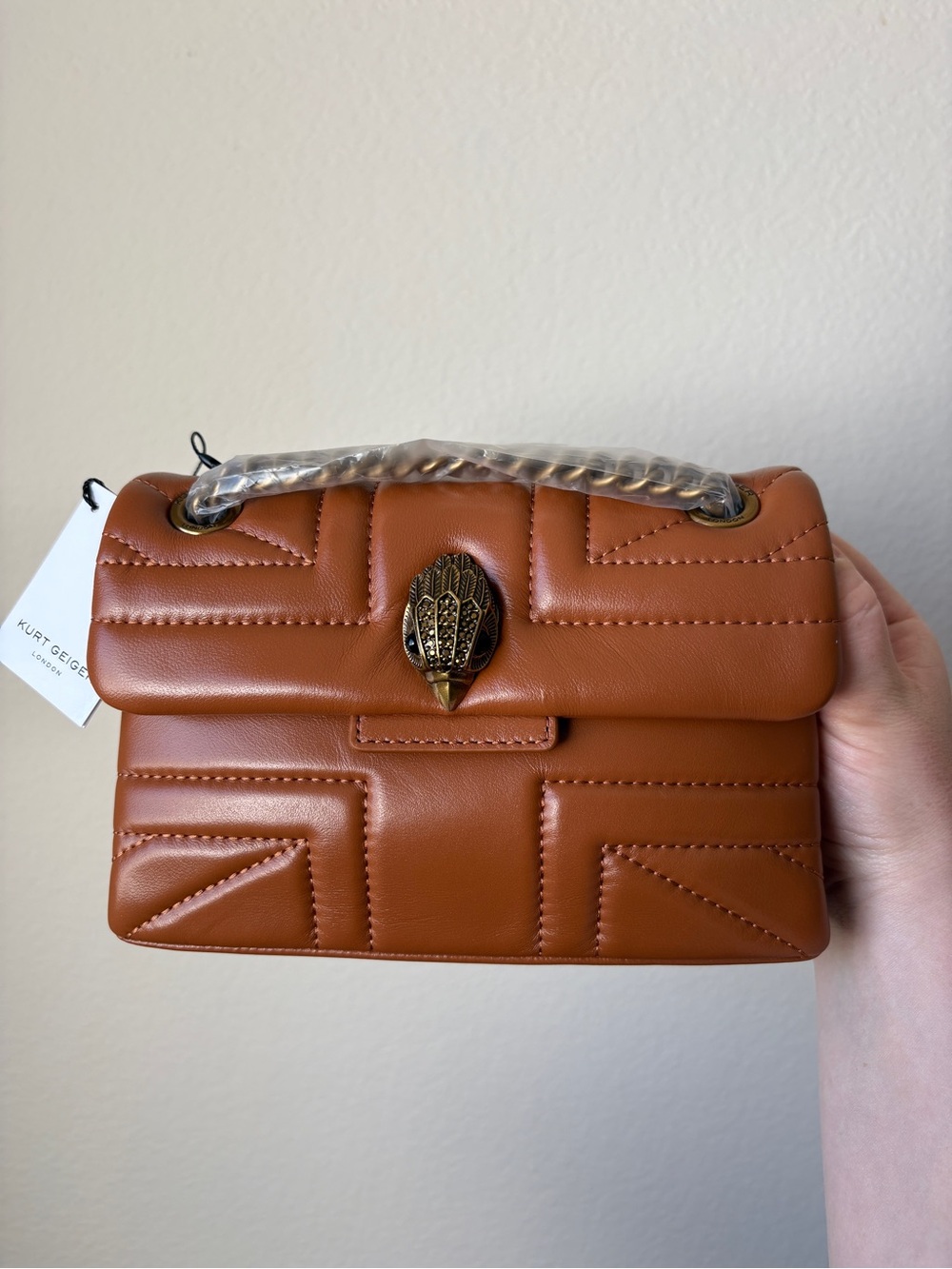 Kurt Geiger London Mini Cognac Union Jack Bag